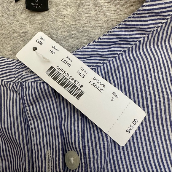 NWT J. Crew Blue and Gray Sleeveless Blouse - Picture 4 of 7